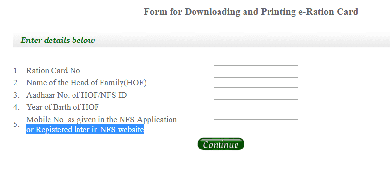 Delhi E-ration card Download